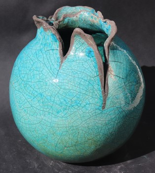 Pièce en grès émaillée stage de poterie