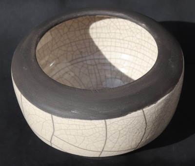 Pièce tournée émaillée transparent et enfumée stage de  raku