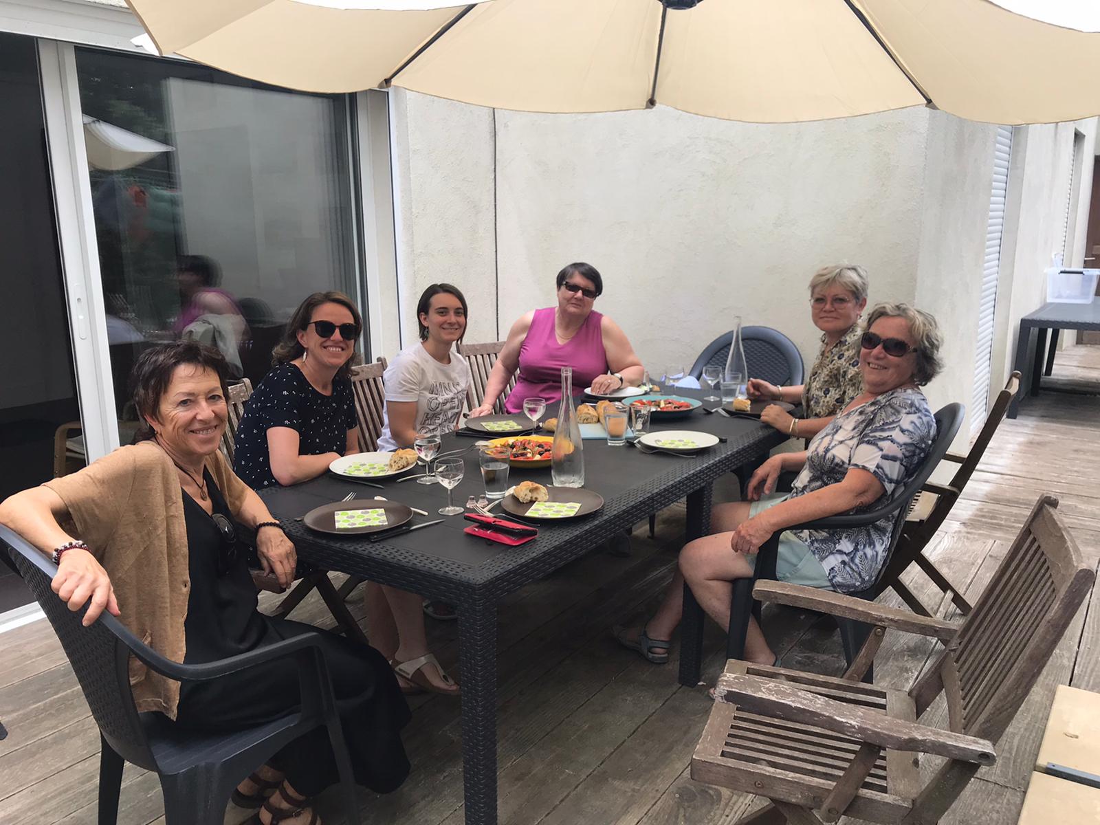 Repas pris lors du stage de ceramique par stagiaires